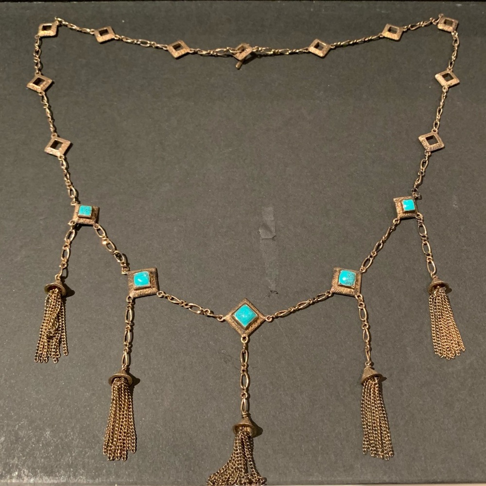Melinda Maria turquoise tassel necklace